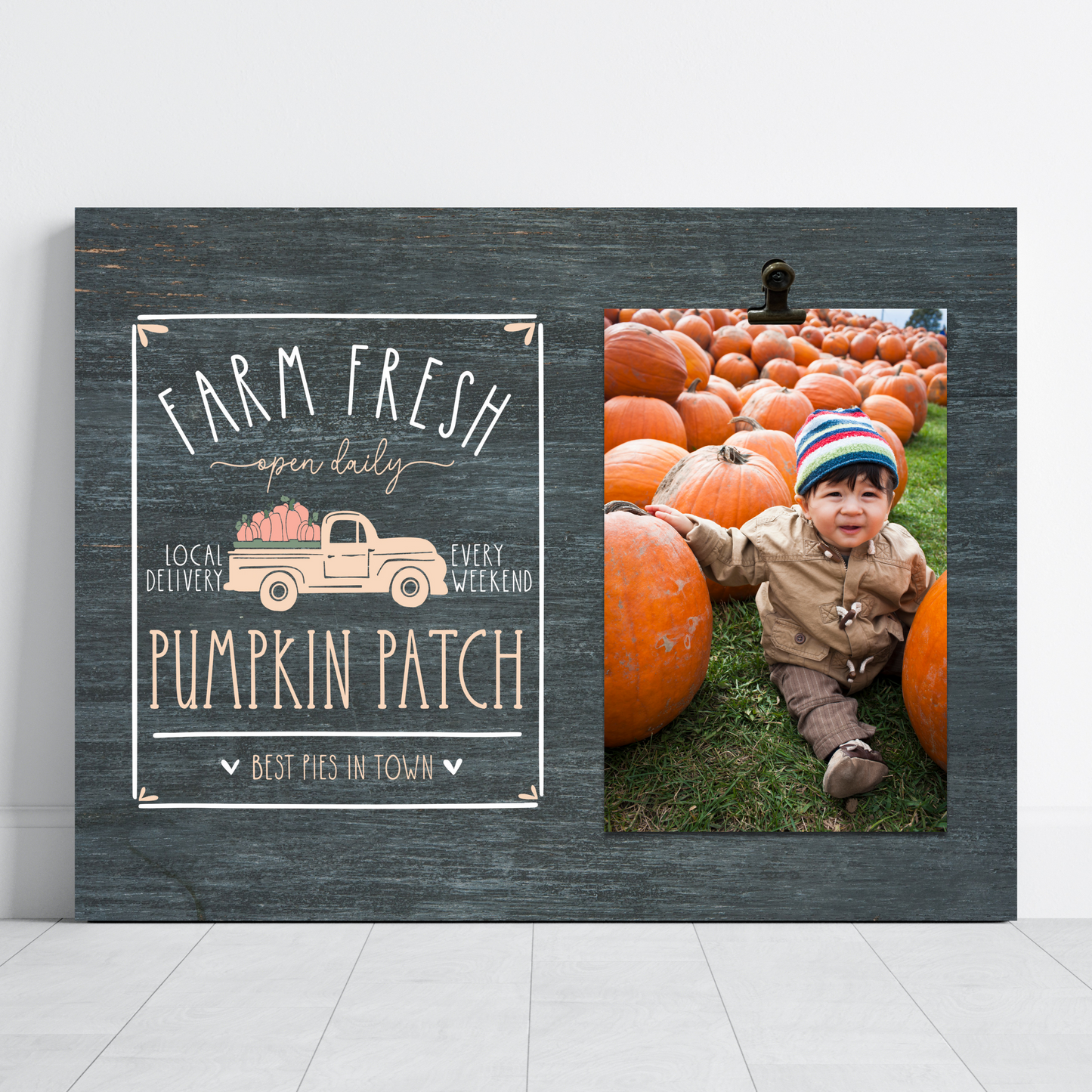 Family Pumpkin Patch Fall Picture Frame | Fall Tabletop Decor