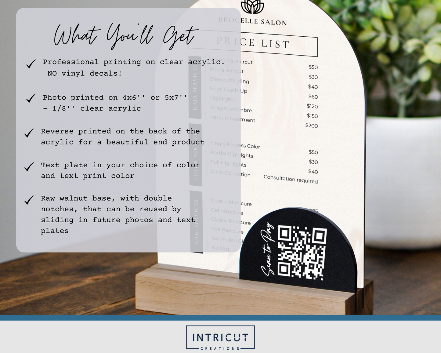 Custom Price List | QR Code Business Sign