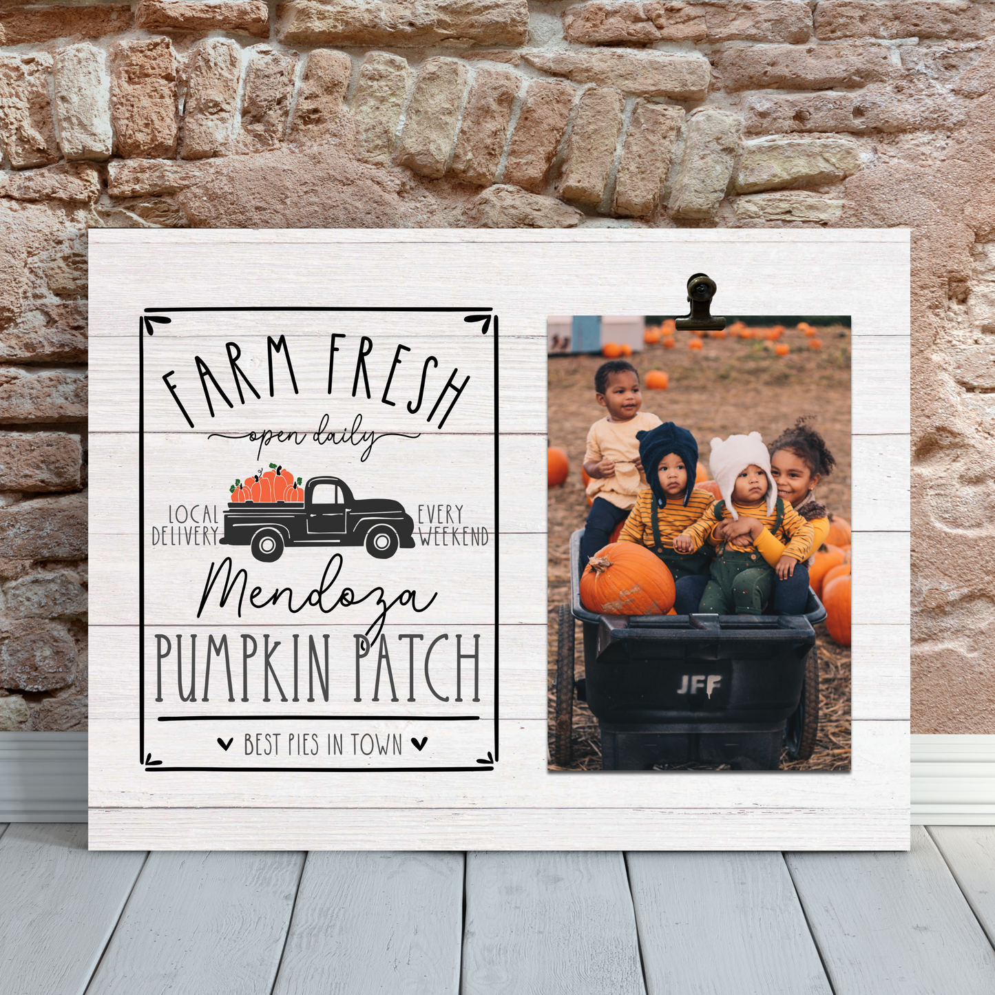 Family Pumpkin Patch Fall Picture Frame | Fall Tabletop Decor