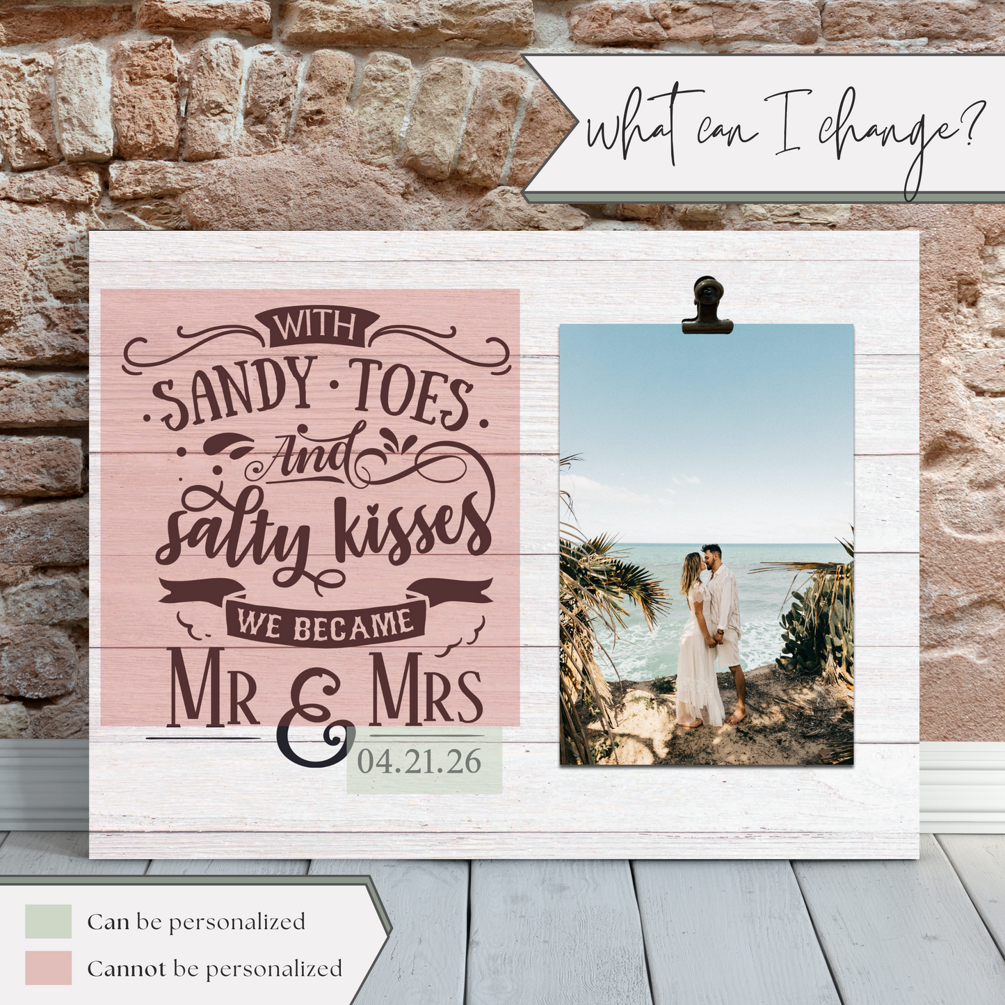 Beach Wedding Photo Frame | Destination Wedding Gift