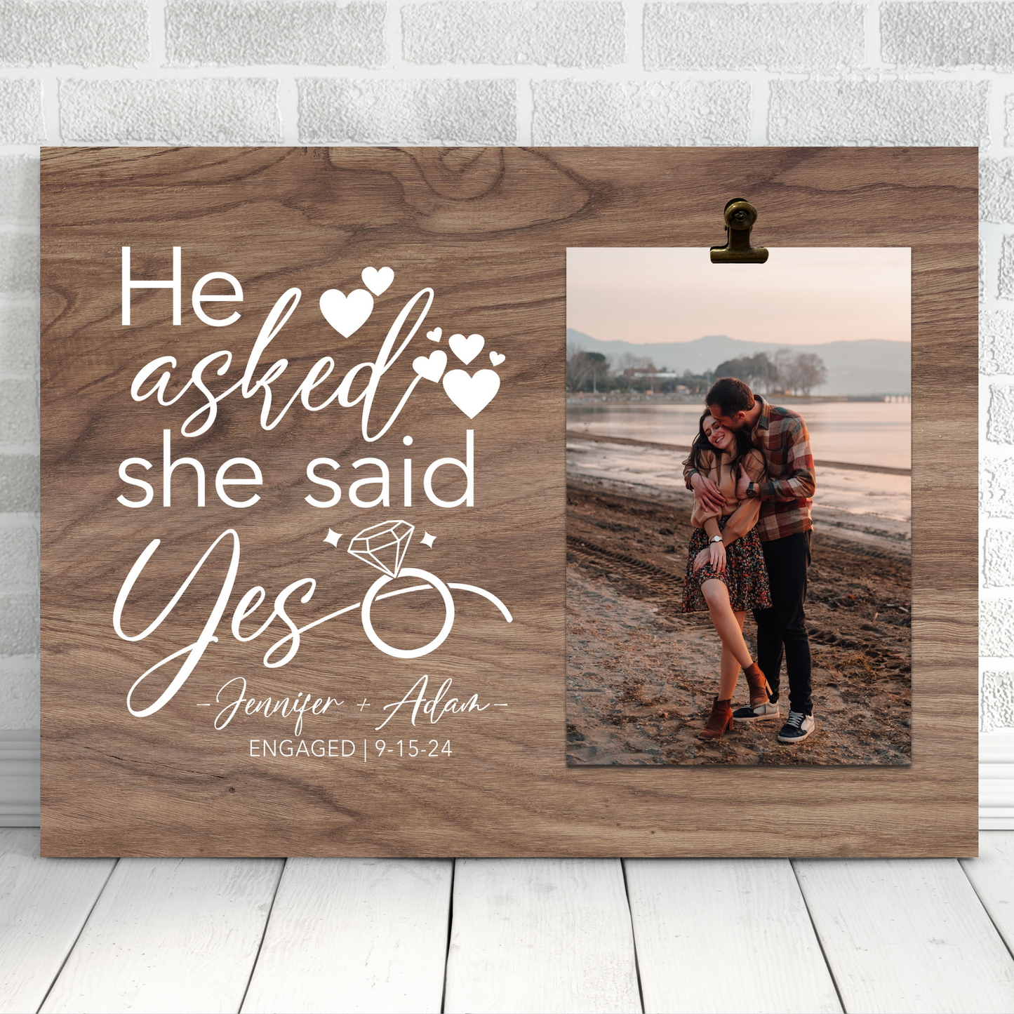 He Asked She Said Yes Frame | Engagement Gift