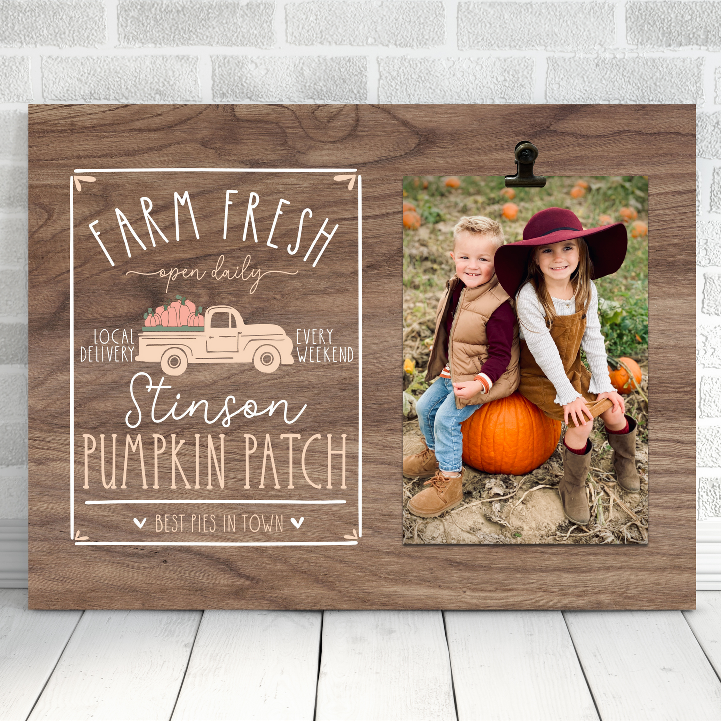 Family Pumpkin Patch Fall Picture Frame | Fall Tabletop Decor