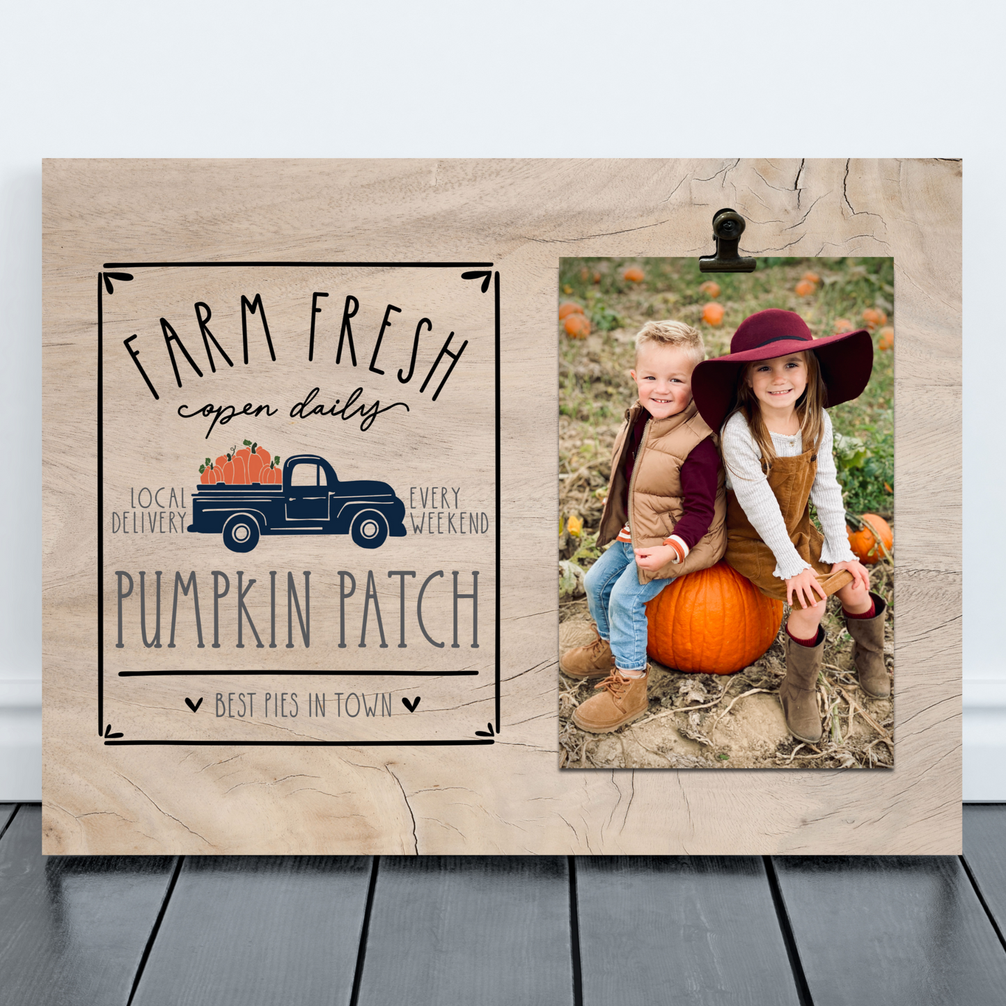 Family Pumpkin Patch Fall Picture Frame | Fall Tabletop Decor