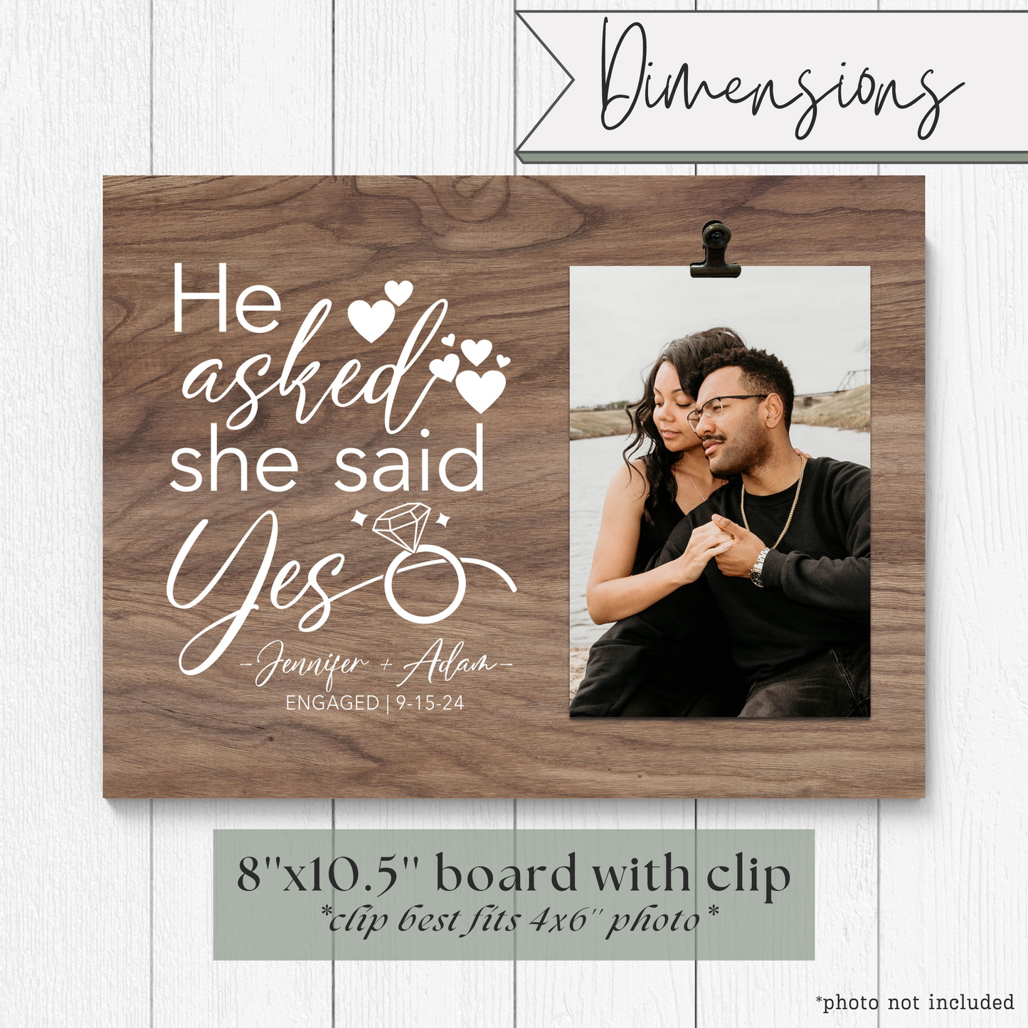 He Asked She Said Yes Frame | Engagement Gift