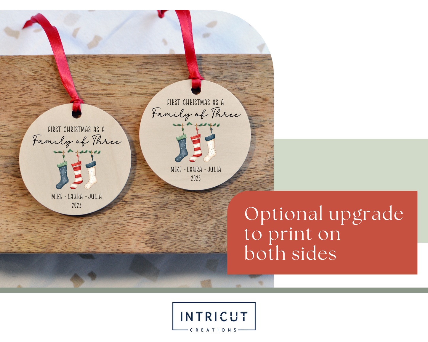 First Christmas as a Family of Ornament | Custom Keepsake Ornament