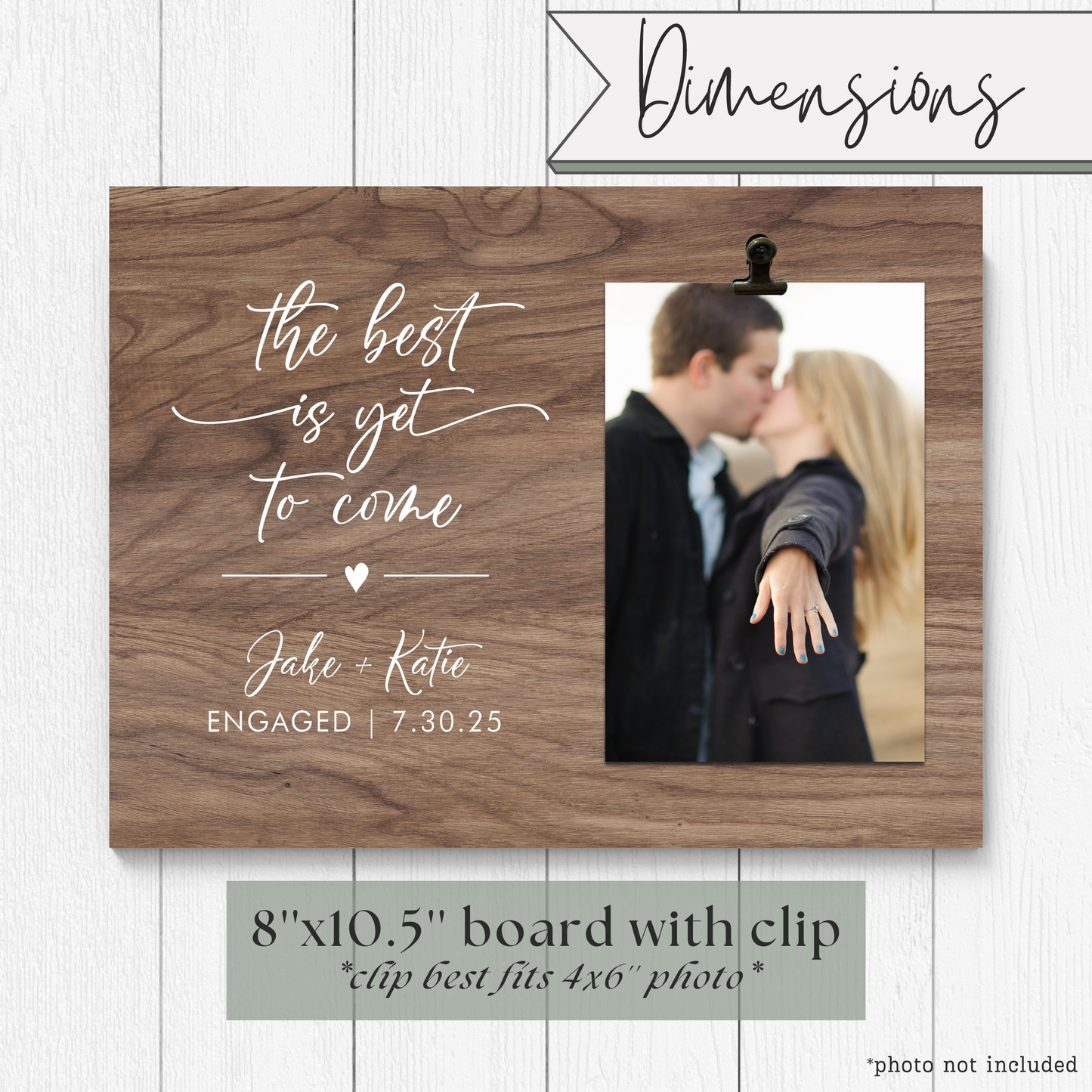 Custom Engagement Frame | Picture Frame with Clip