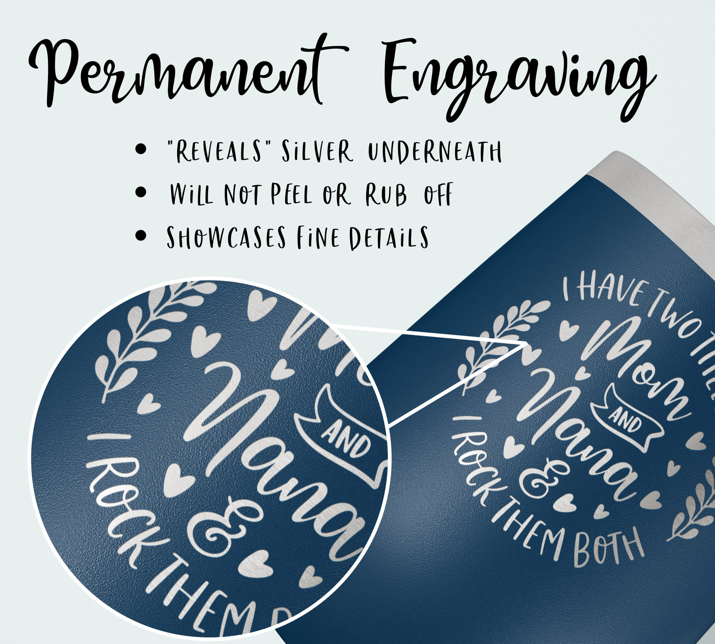 Mom and Grandma Engraved Wine Tumbler | Mother's Day Gift