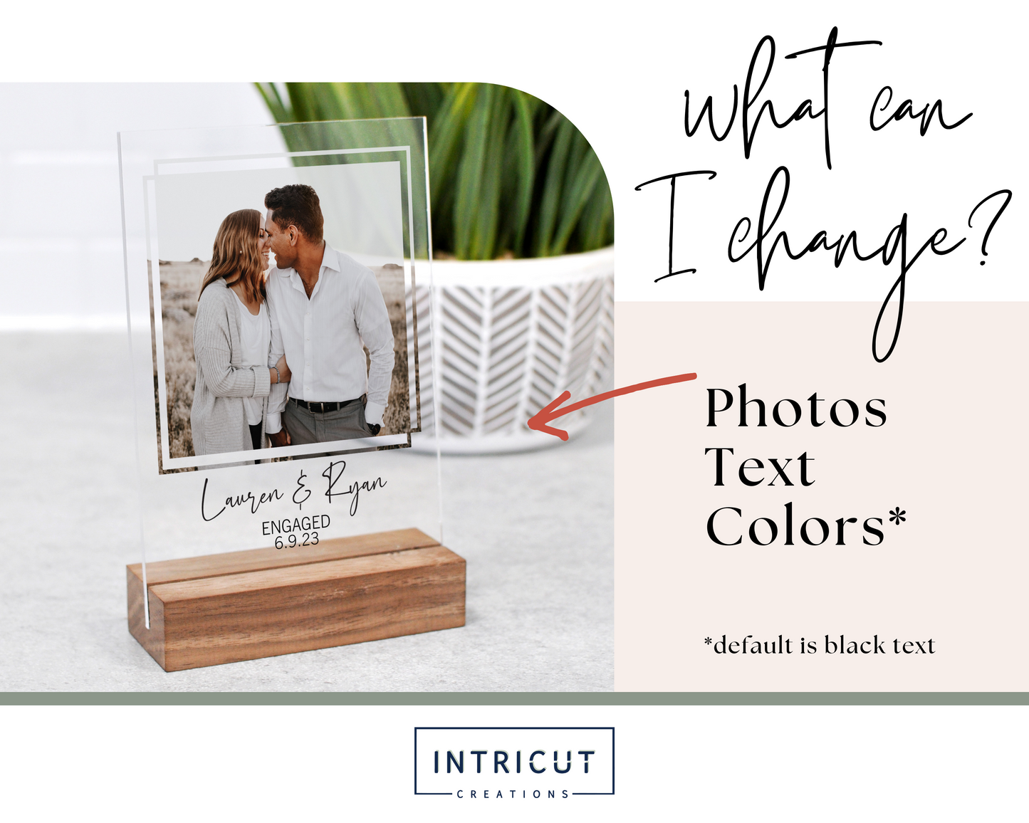 Custom Square Acrylic Engagement Picture Frame | Engagement Gift