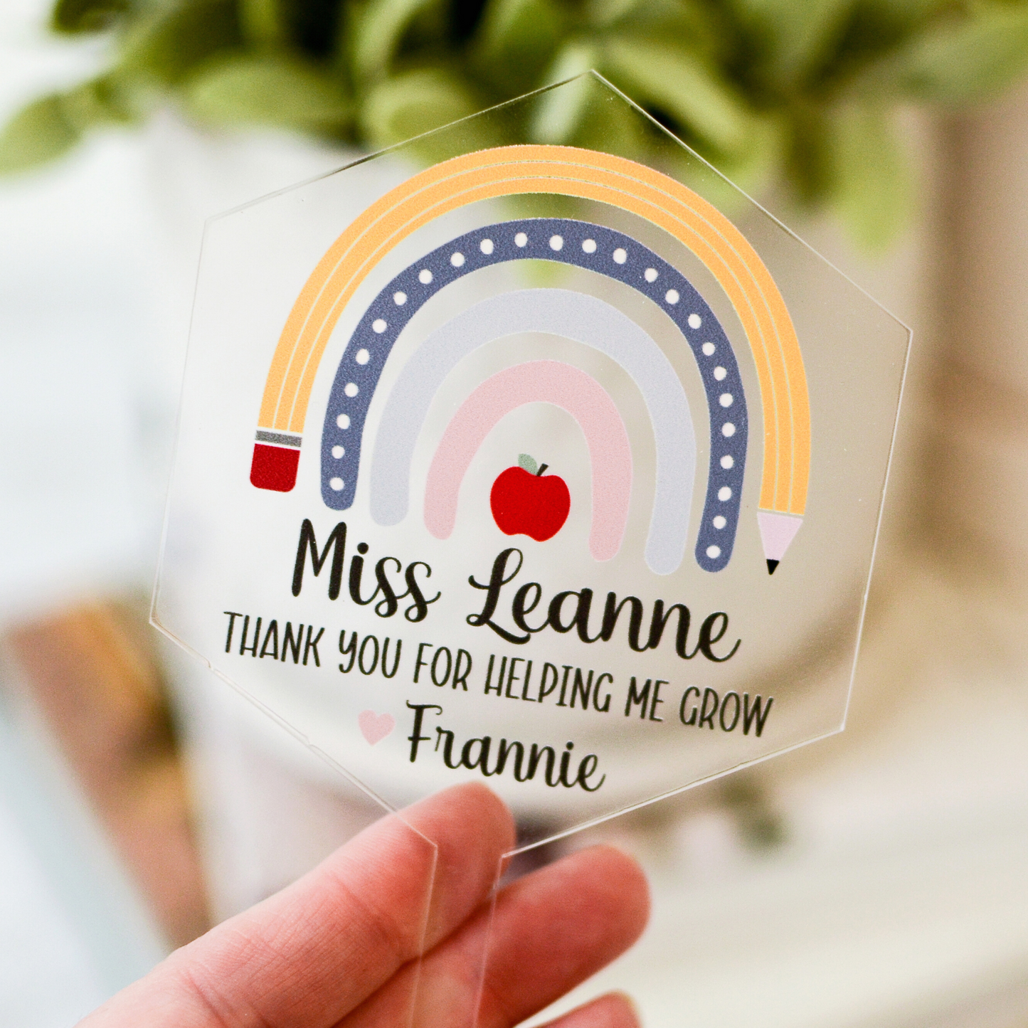 rainbow pencil thank you for helping me grow teacher plant stake