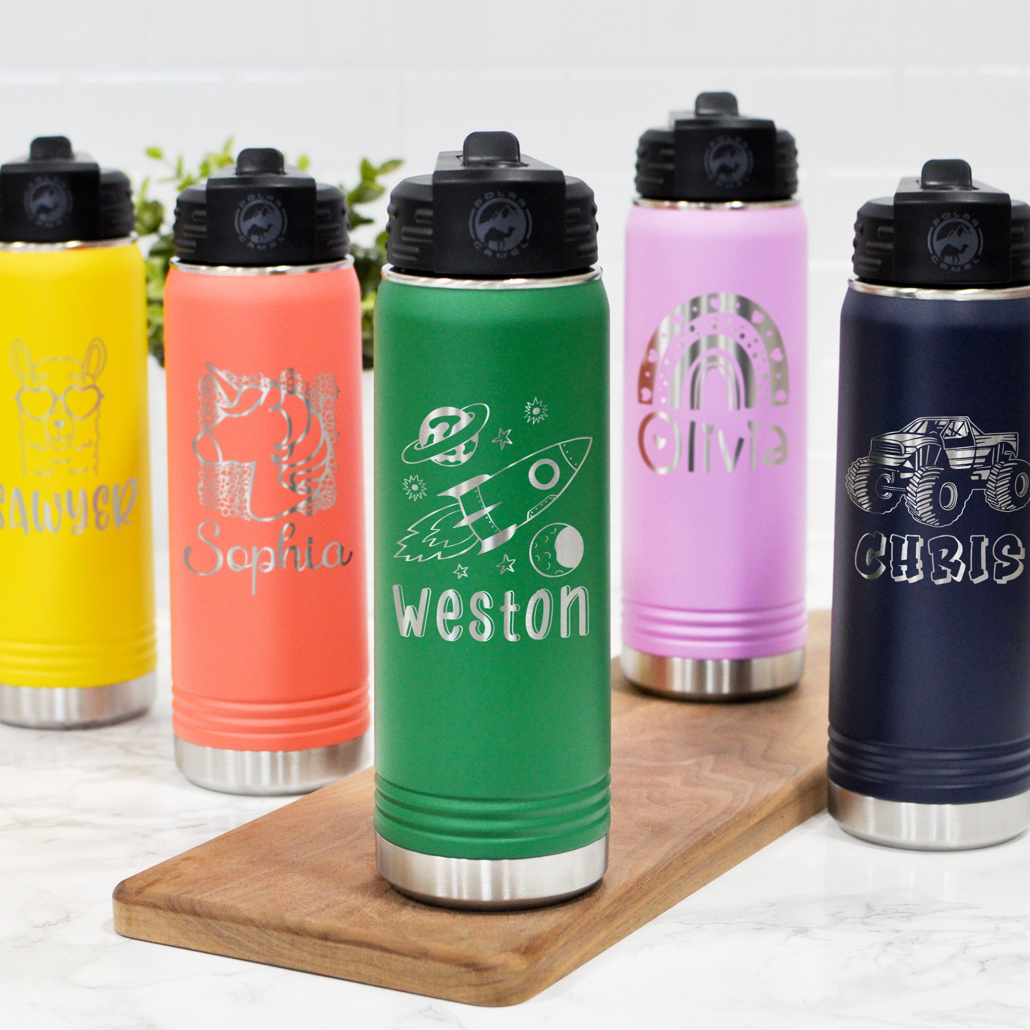 Engraved Stainless Steel 350ml Kids Water Bottle