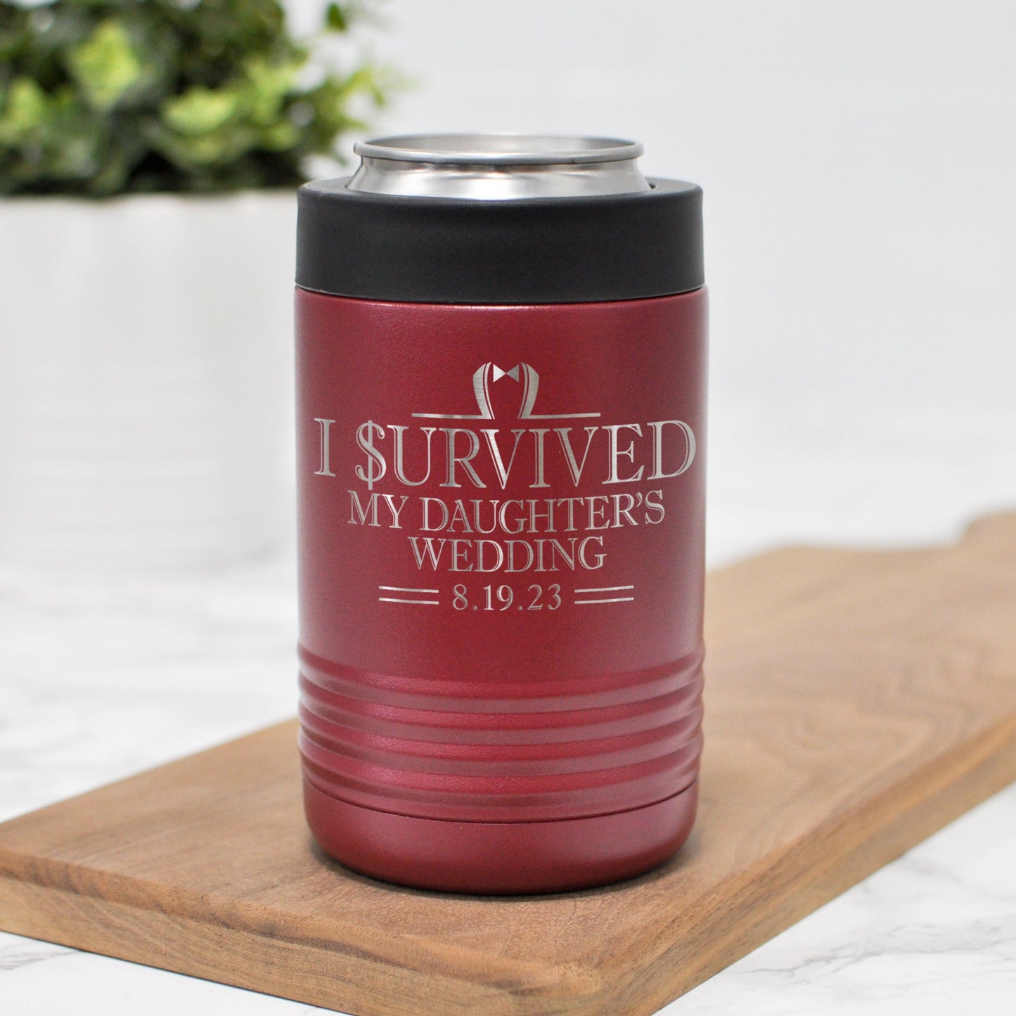 I Survived My Daughter's Wedding Can Holder | Father of the Bride Gift