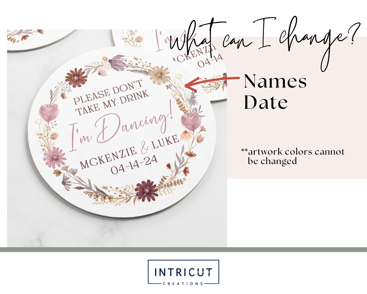 what can I change? names and date