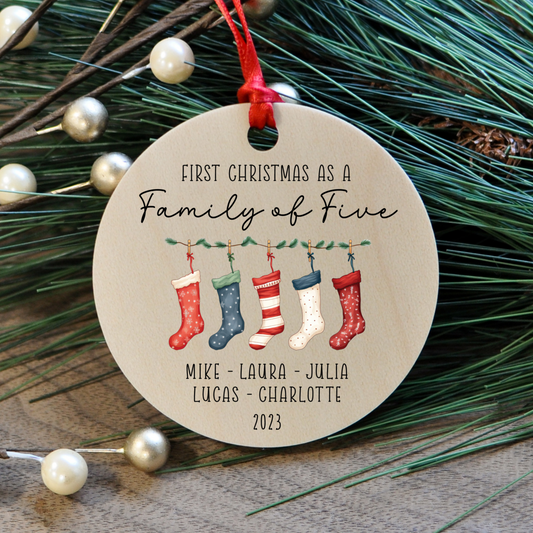 First Christmas as a Family of Ornament | Custom Keepsake Ornament