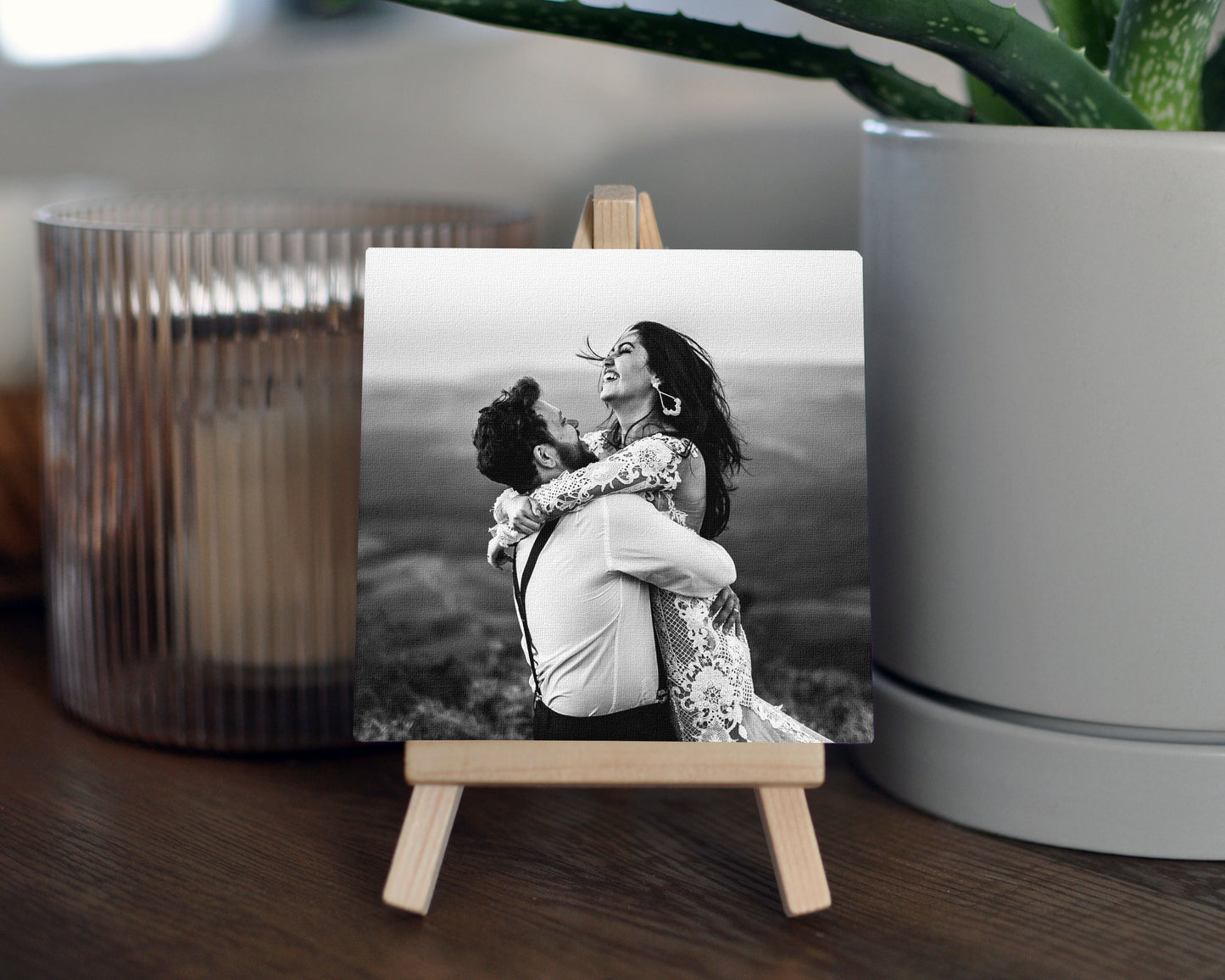 Personalized Mini Canvas Photo Print with Easel | Custom Photo Gift
