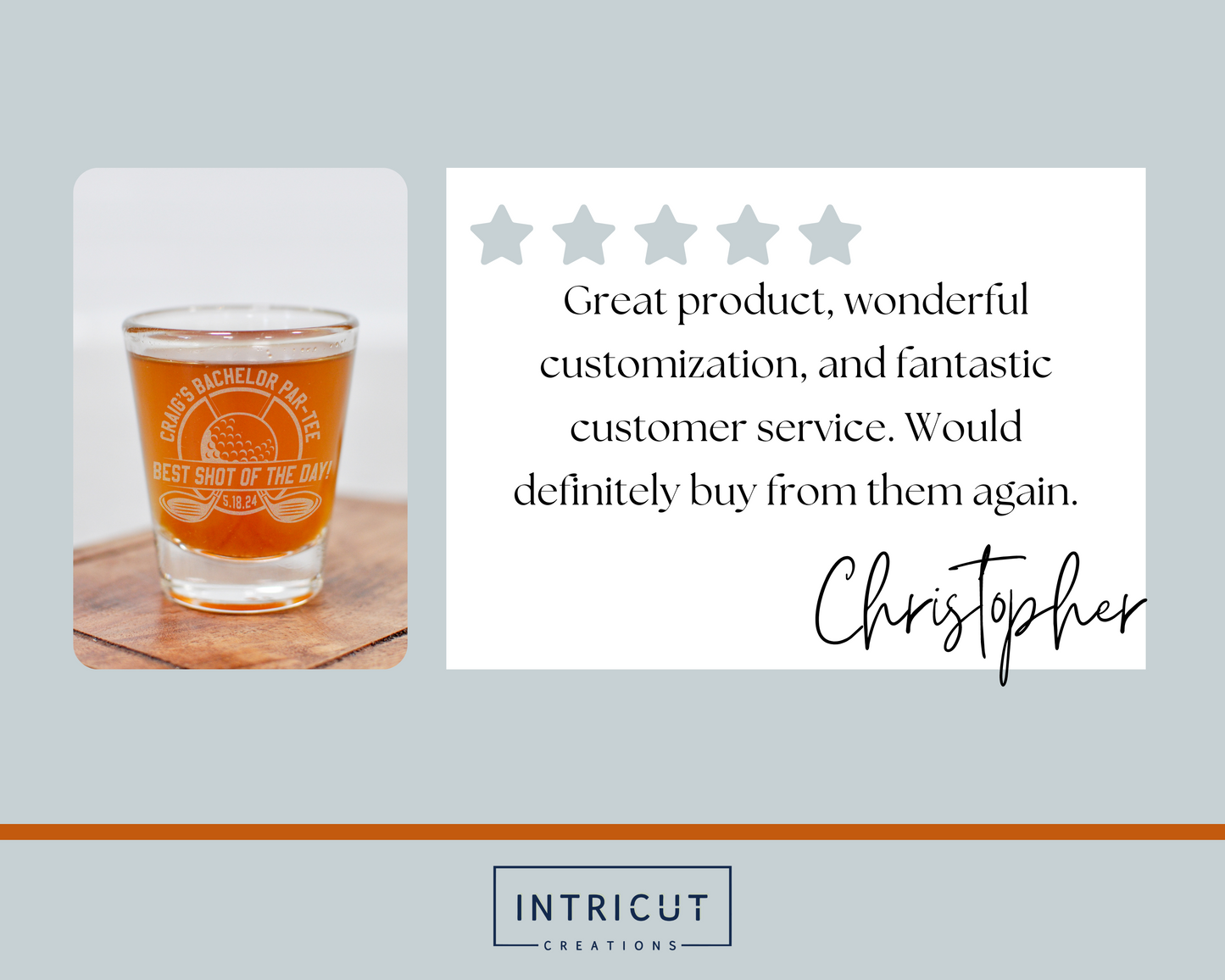 Golf Bachelor Par-Tee Shot Glass | Best Shot of the Day Engraved Favor