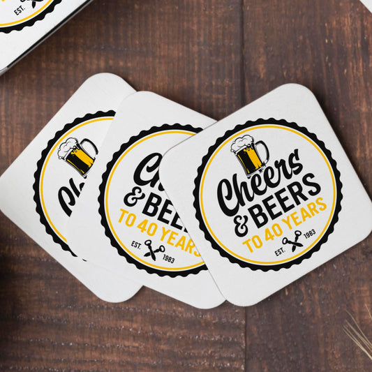 Cheers and Beers | Milestone Birthday Coasters