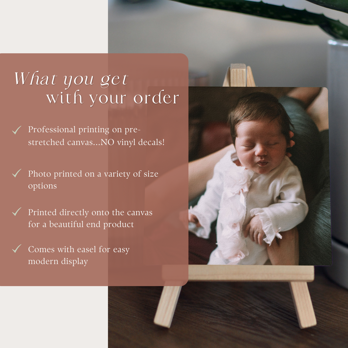 Personalized Mini Canvas Photo Print with Easel | Custom Photo Gift