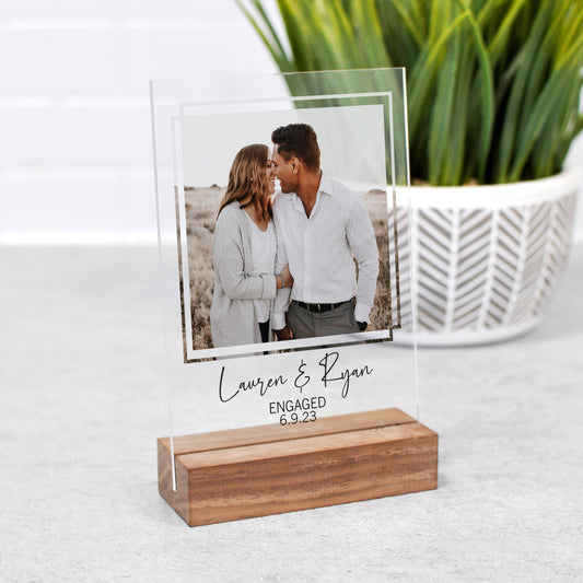 Custom Square Acrylic Engagement Picture Frame | Engagement Gift