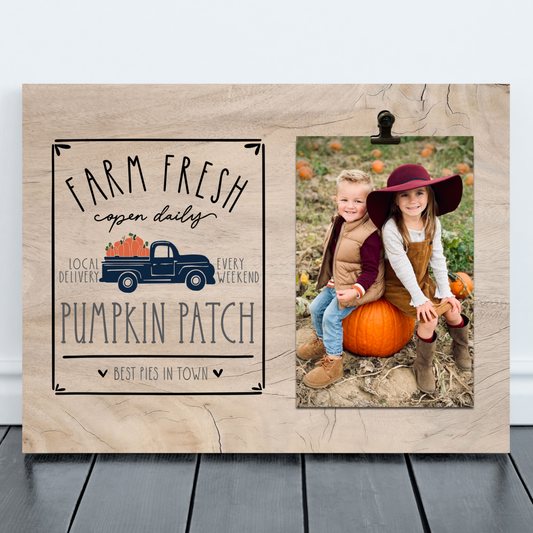 Family Pumpkin Patch Fall Picture Frame | Fall Tabletop Decor