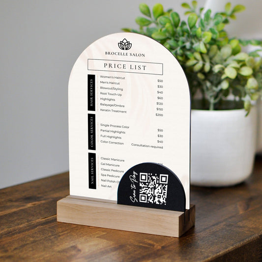 Custom Price List | QR Code Business Sign