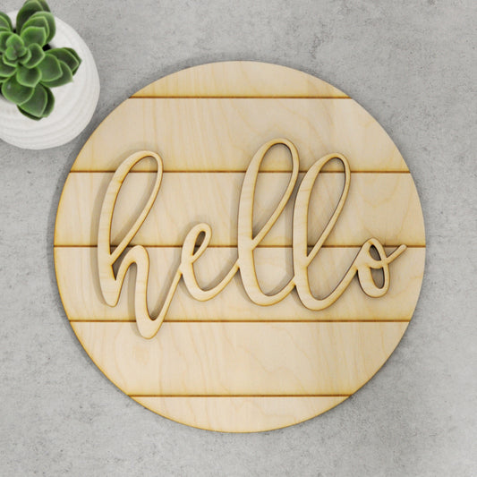 DIY Wood Sign Kit | Hello Farmhouse Sign - Intricut Creations