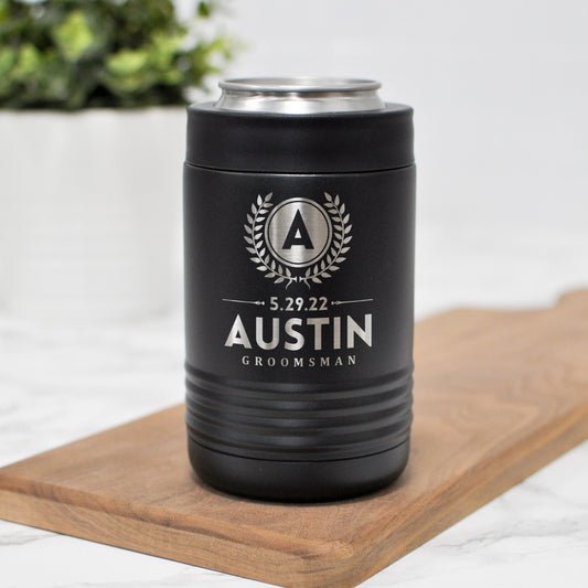 Engraved Groomsman Can Holder | Wedding Party Gift