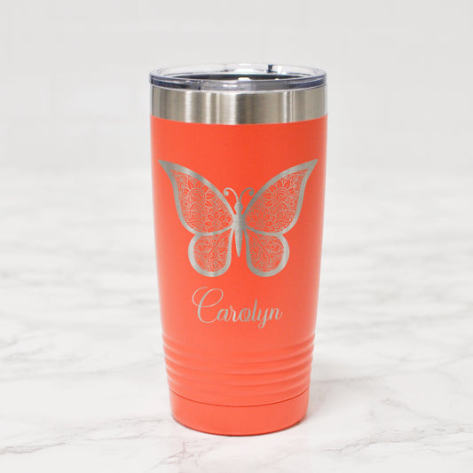 Engraved Butterfly Tumbler | Gift for Teen