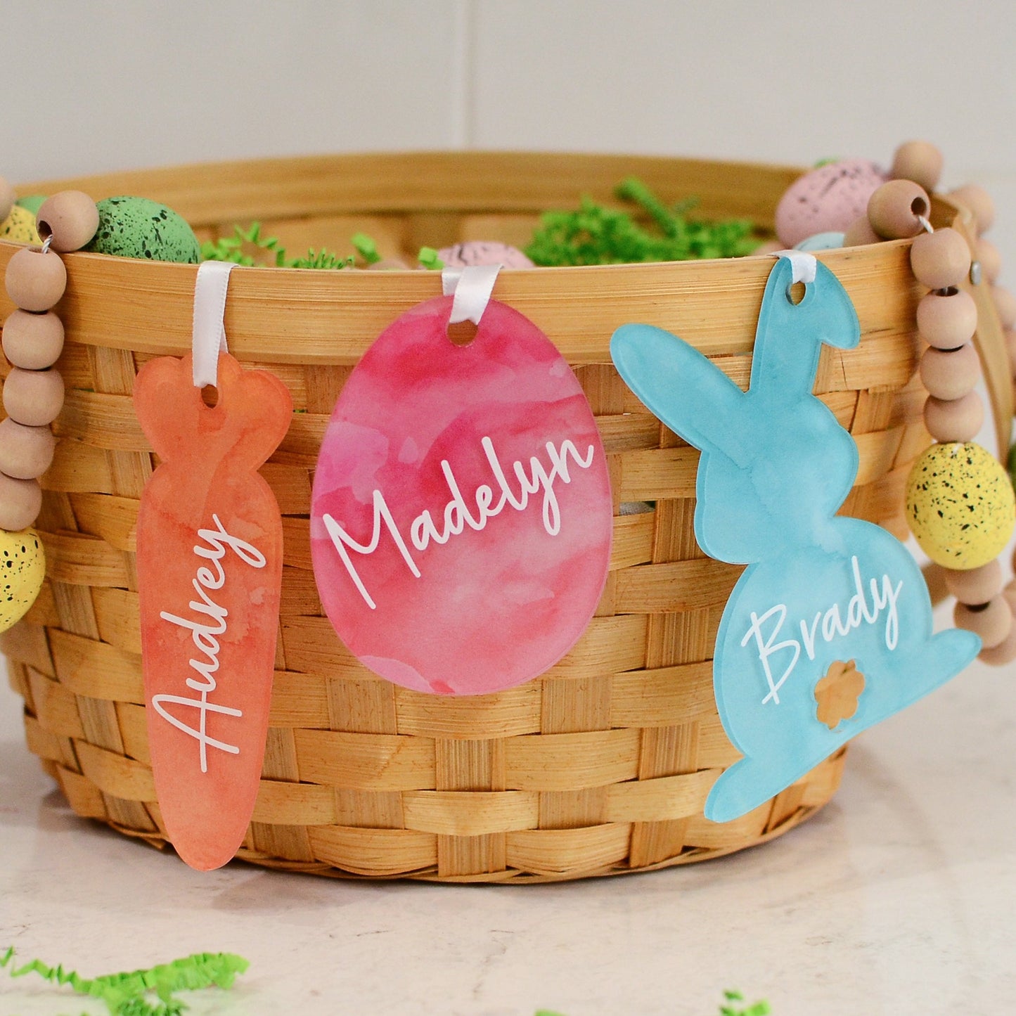 acrylic watercolor easter tags names