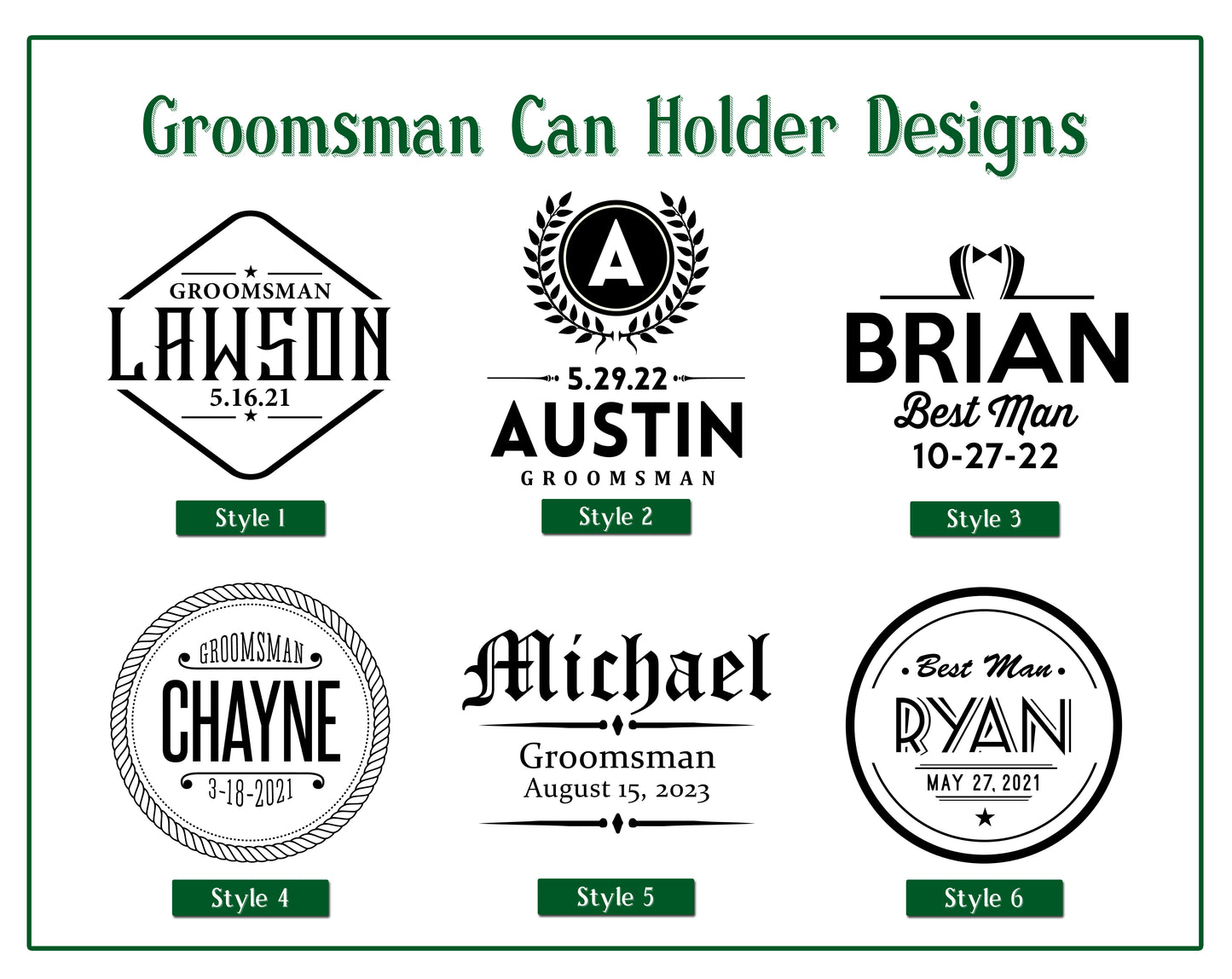 Engraved Groomsman Can Holder | Wedding Party Gift