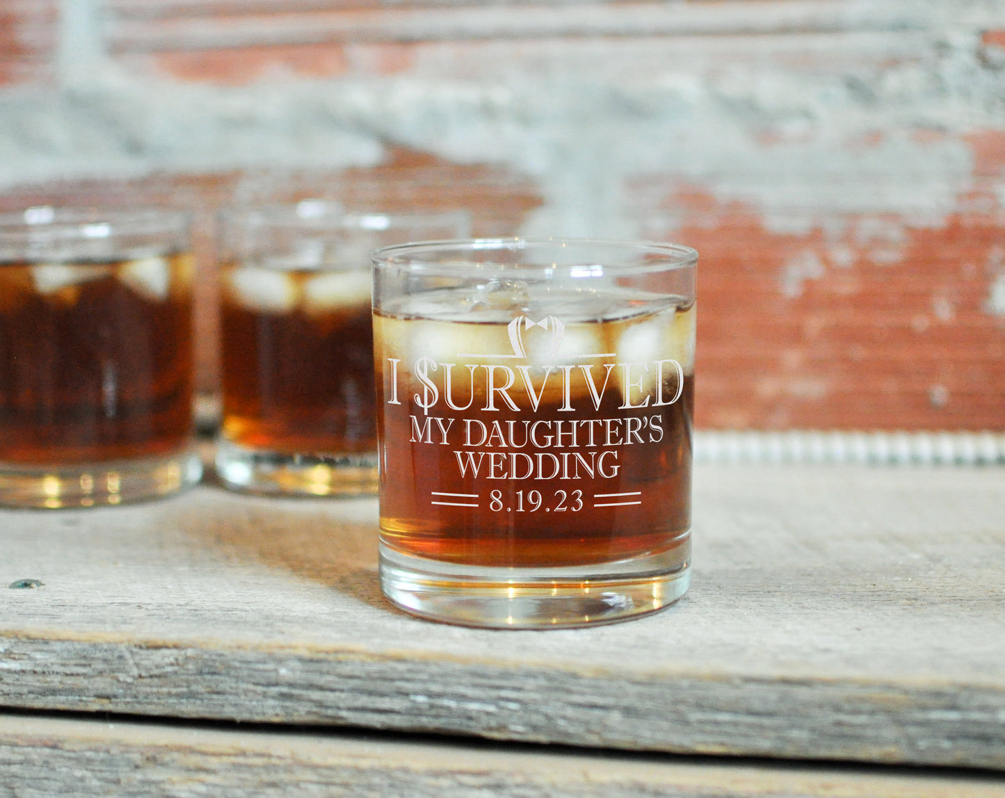 I Survived Rocks Glass | Custom Whiskey Glass