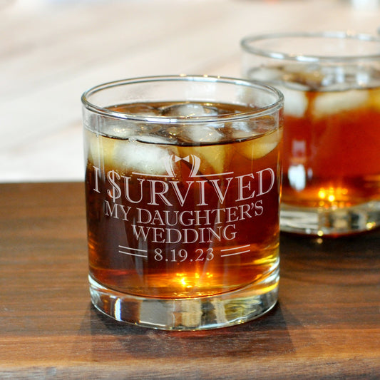 I Survived Rocks Glass | Custom Whiskey Glass