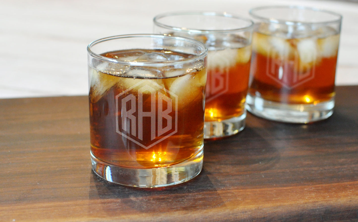 Monogram Engraved Rocks Glasses | Gifts for Him - Intricut Creations