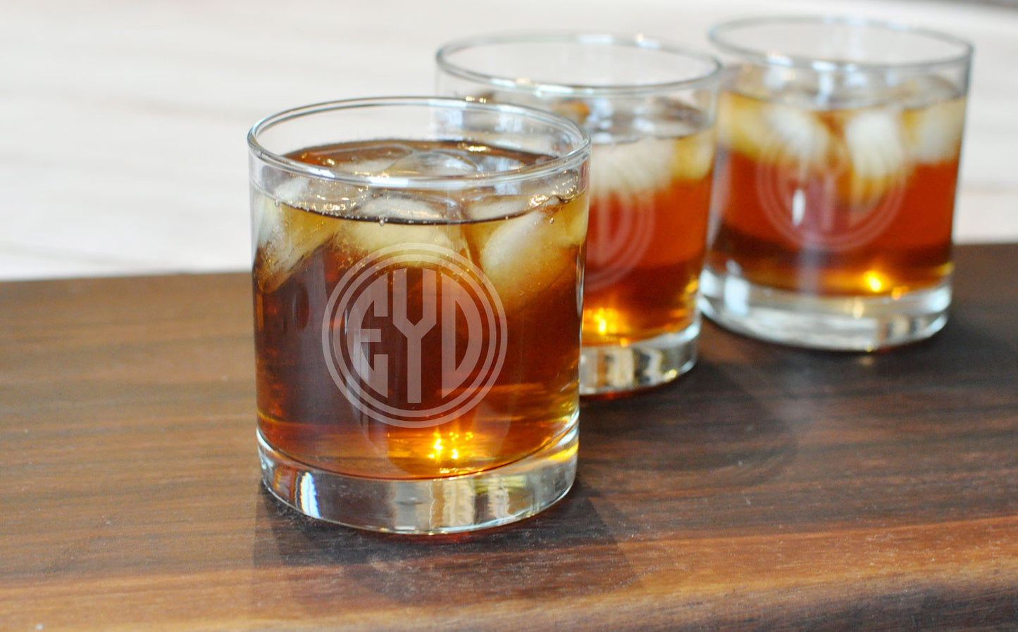 Monogram Engraved Rocks Glasses | Gifts for Him - Intricut Creations