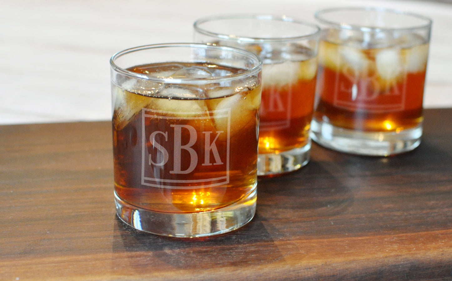 Monogram Engraved Rocks Glasses | Gifts for Him - Intricut Creations
