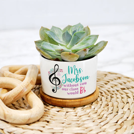 music teacher mini ceramic planter