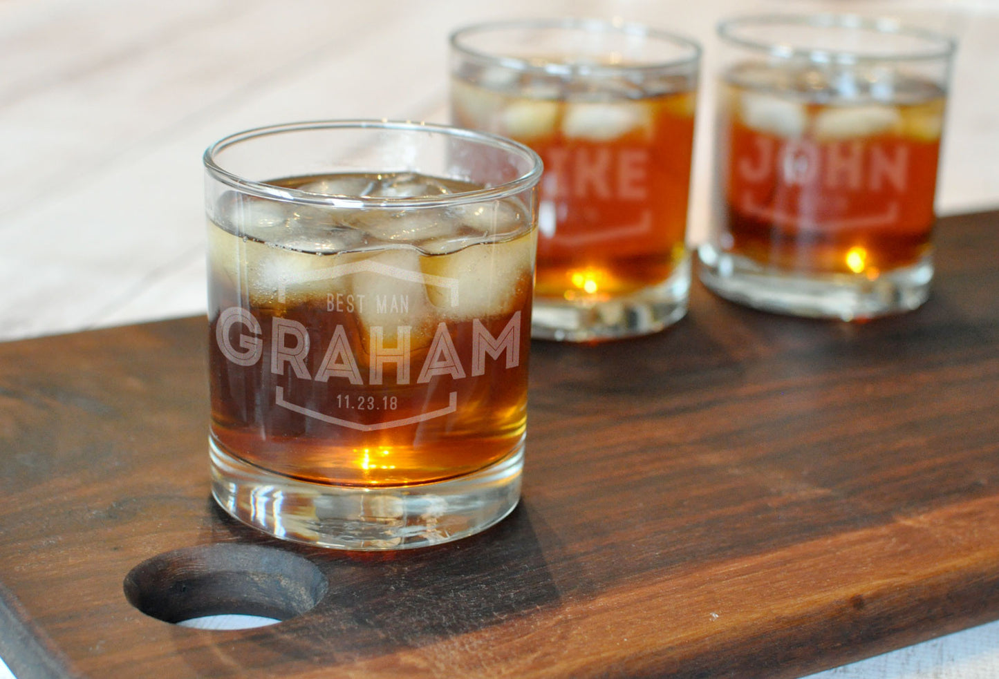 Custom Engraved Rocks Glasses | Groomsman Gift - Intricut Creations