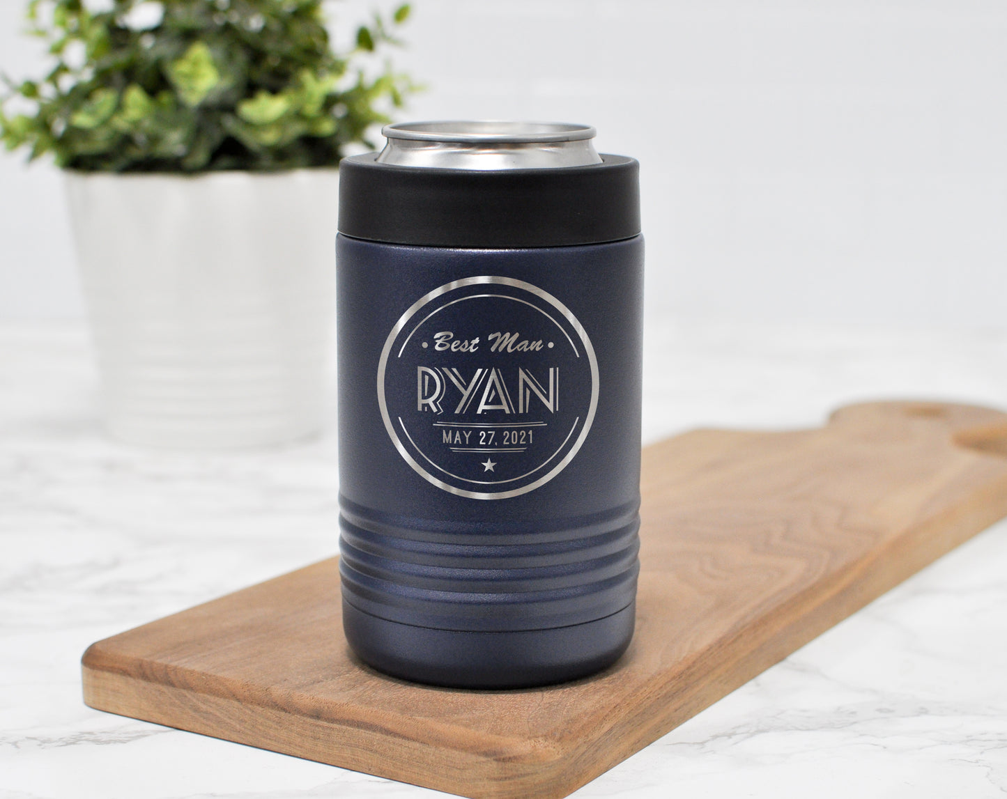 Engraved Groomsman Can Holder | Wedding Party Gift