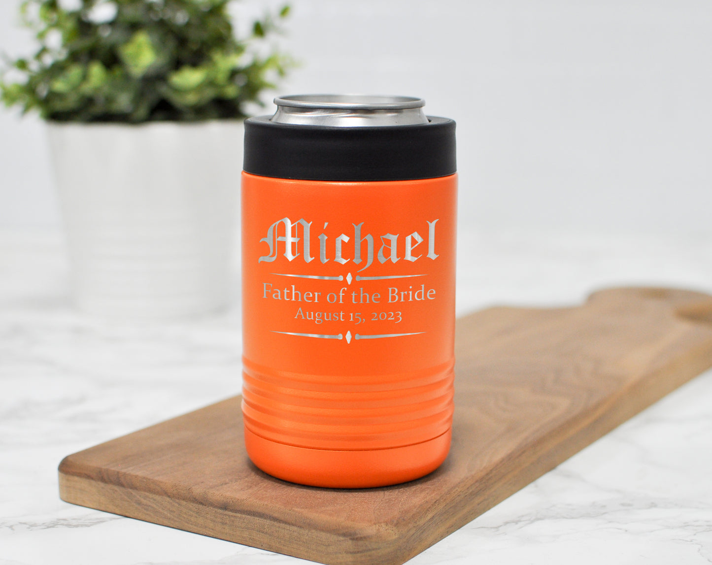 Engraved Groomsman Can Holder | Wedding Party Gift