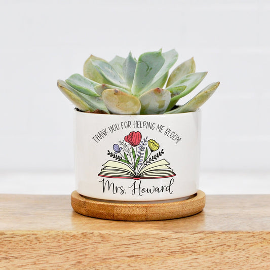 Thank You For Helping Me Bloom Mini Planter | Teacher Appreciation Gift