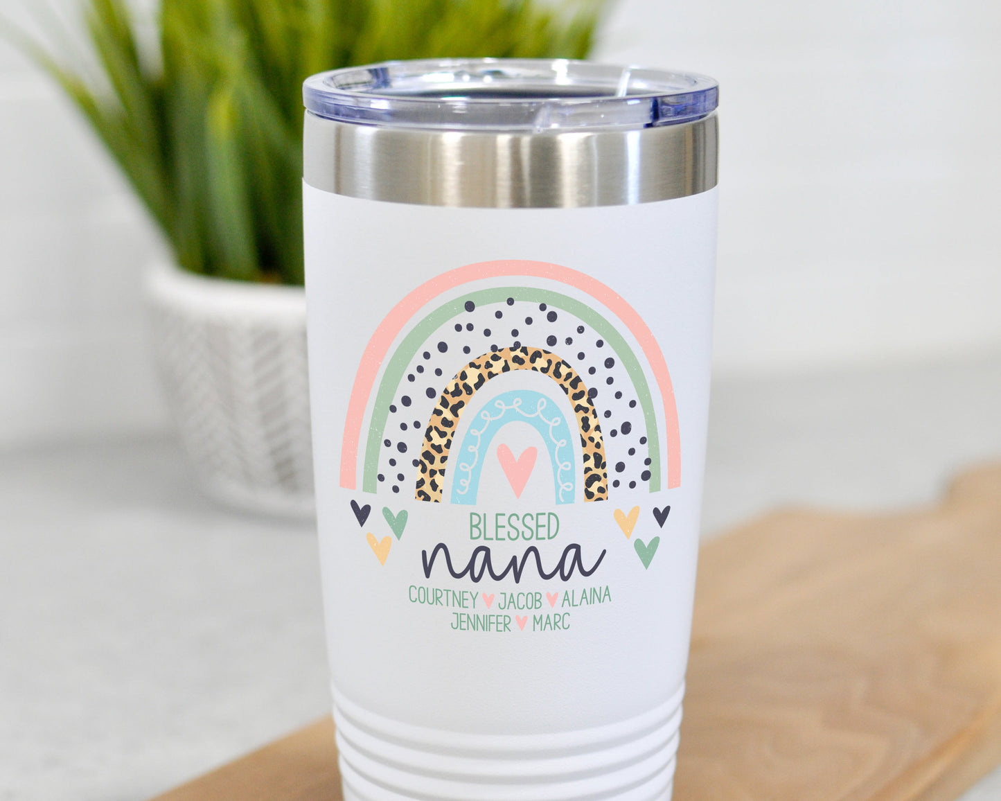 blessed nana tumbler with names