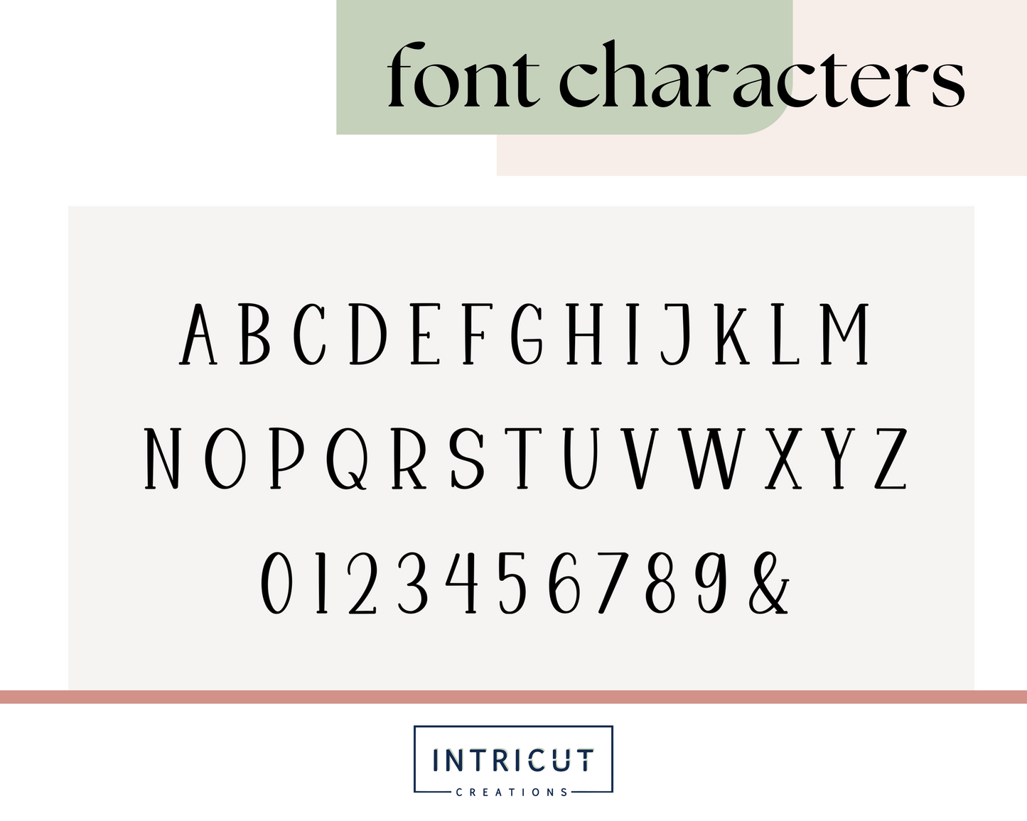 what each font character looks like