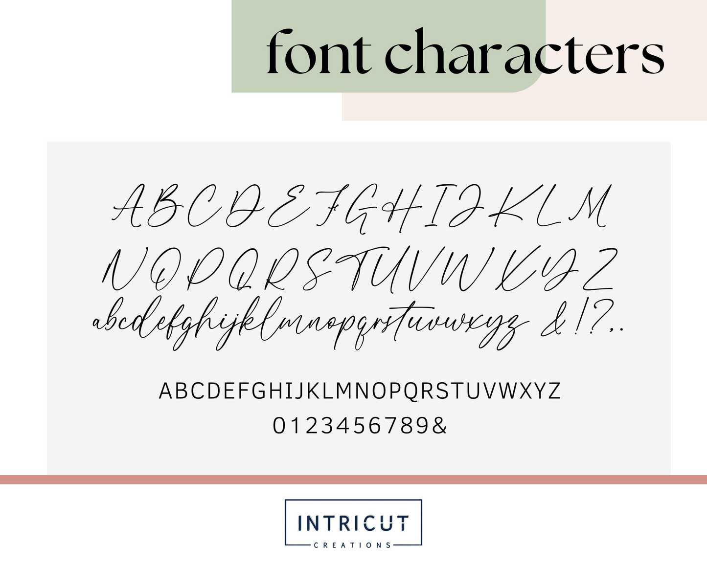 font characters, every letter visual