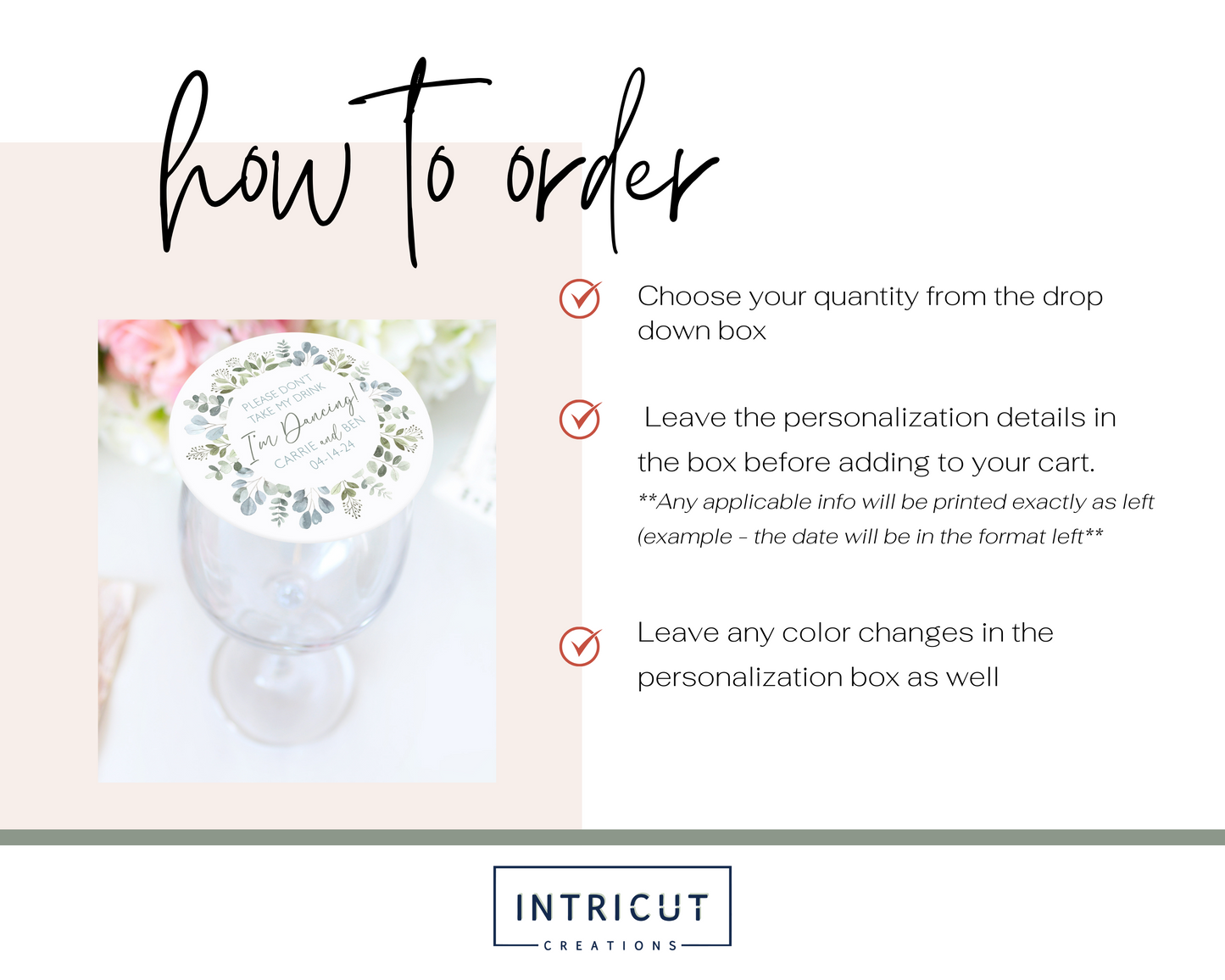 how to order: choose your shape and quantity, leave the details to be printed (colors may not be changed)